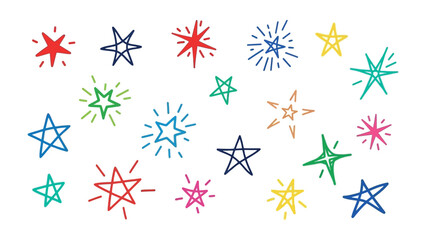 Celestial Tapestry: A constellation of colorful, hand-drawn stars twinkles with joyful energy, creating a vibrant dance of light and form. © Maira