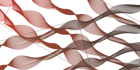 Abstract wave dynamic curve lines on transparent background. Digital energy waves technology concept