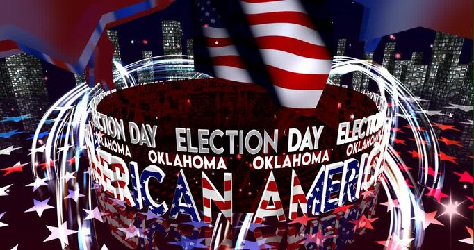 Election Day in Oklahoma &ndash; American Voting, Democracy and Patriotic Background Video