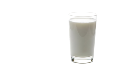 A glass of fresh milk, a pure and essential dairy product. This image captures the simple elegance of a tall glass filled with creamy milk