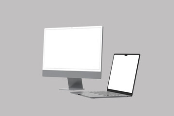 
Vector illustration of monitor, laptop, digital Realistic mockup or template, 
Blank laptop display, digital devices. Digital device laptop screen photo with blank screen isolated on white background