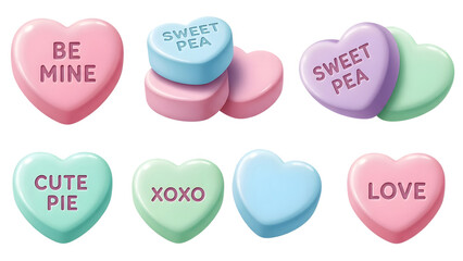Conversation hearts with sweet messages