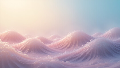 Soft pink waves gently cresting in serene gradient light