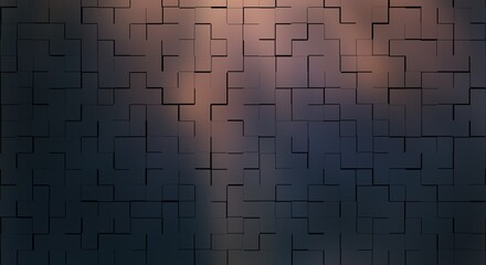 Abstract Dark Geometric Block Pattern Background with Soft Gradient Lighting