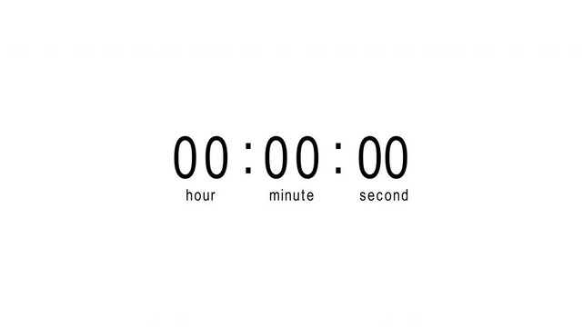 5 second countdown, five to zero seconds, digital countdown, not analog countdown, 4k animation video