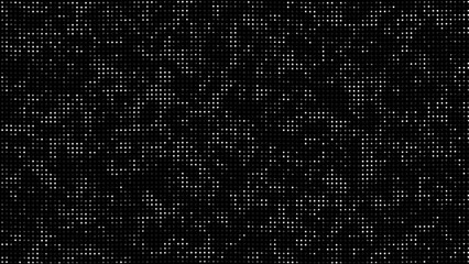 Abstract dot technology background. Hi tech motion graphic background, white flickering dots on dark background