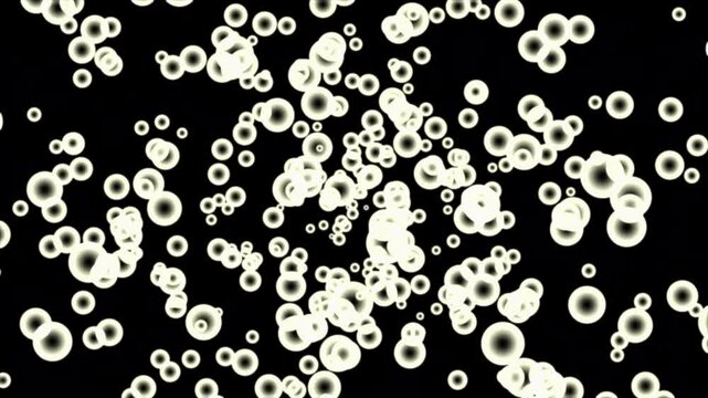 Abstract glitter and particle,  buble trail burst,Looped animation with beautiful glowing bokeh,Falling glitter buble, white twinkling particles, glitter particle on black screen background.