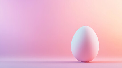 Fototapeta premium Easter background with white egg on pink.