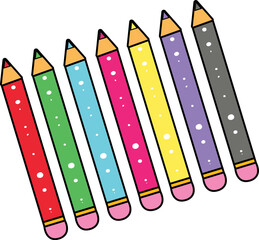 set of colored pencils