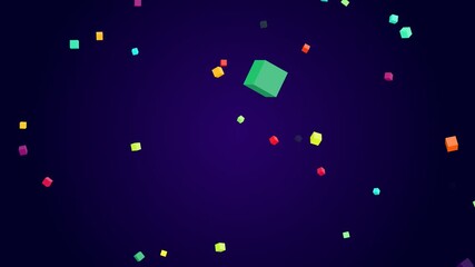 Animation Cube Particles Falling Down. Abstract cube Particle Movement on white background with chaotic motion. Dark digital particles falling and floating for minimal motion graphics overlay. 4k - Powered by Adobe