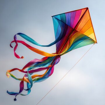 Colorful kite isolated on white background