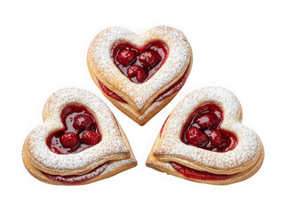 Delicious heart-shaped jam tarts