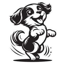 Puppy Dog Silhouette Vector   Black & White Pet Clipart © Nadir