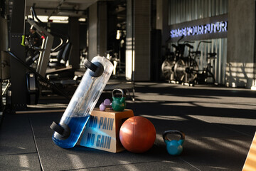 No Pain No Gain Step Box with Weights and Water Ball Photo