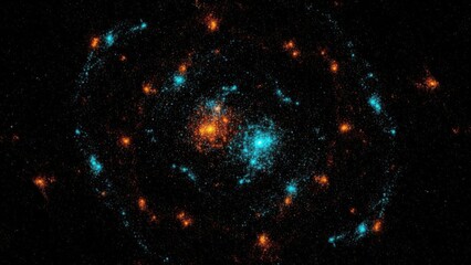 Vibrant galaxy with colorful stars and nebulae in deep space