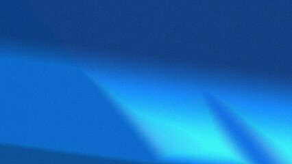 Dynamic cerulean light bursts creating sharp, abstract geometric shadow shapes background.