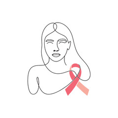 Minimal Female Line Art Representing HIV/AIDS Awareness and Support