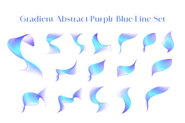 Gradient Abstract Purple Blue Line Set