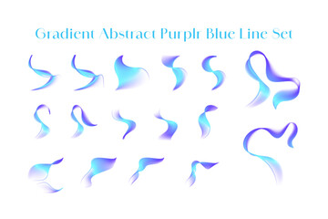 Gradient Abstract Purple Blue Line Set