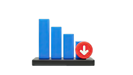 Decreasing Bar Graph with Down Arrow