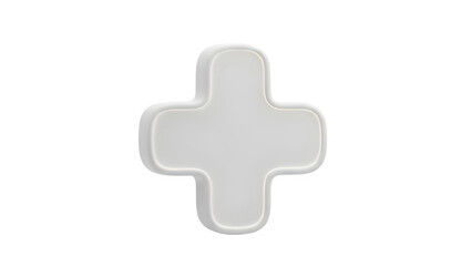 Obraz premium 3d rendering of a simple white medical cross symbol isolated on transparent background