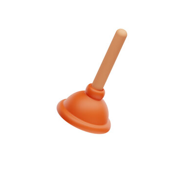 3D Plunger Icon &ndash; Minimal Bathroom Cleaning Tool Illustration
