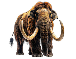Obraz premium Digitally created, highly detailed image of a woolly mammoth against a transparent backdrop