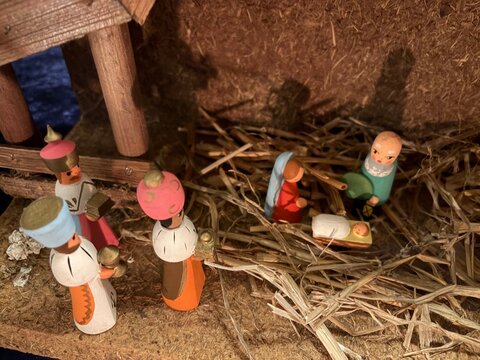 Nahaufnahme einer Weihnachtskrippe	
