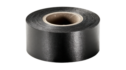 Black adhesive tape roll displaying strong binding and sealing properties for repairs, work, and packaging activities