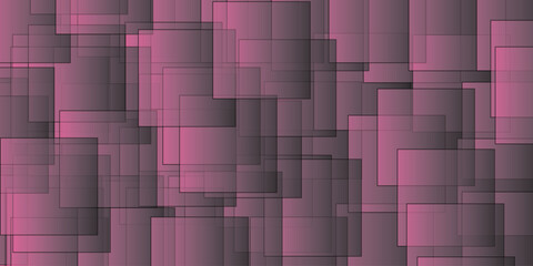 Abstract background light pink and black modern background. Gradient square shape design. Futuristic technology concept. Abstract geometric line square seamless pattern.
