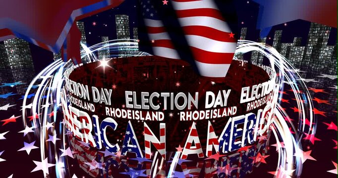 Election Day in Rhode Island &ndash; American Voting, Democracy and Patriotic Background Video
