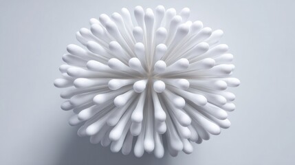 3d rendering of a spherical object made up of multiple small, white objects arranged in a symmetrical pattern.
