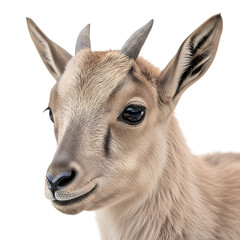 Young gazelle portrait on transparent background