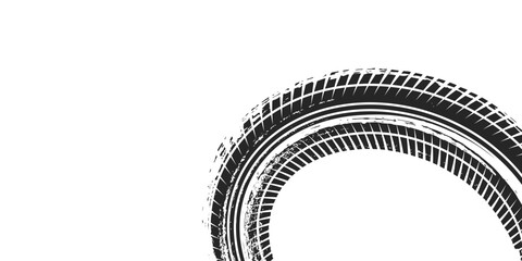 Auto tire tread grunge element. Car and motorcycle tire pattern, wheel tyre tread track. Black tyre print.modern © ifon