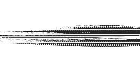 Auto tire tread grunge element. Car and motorcycle tire pattern, wheel tyre tread track. Black tyre print. Vector illustration isolated on white background. eps10 © ifon