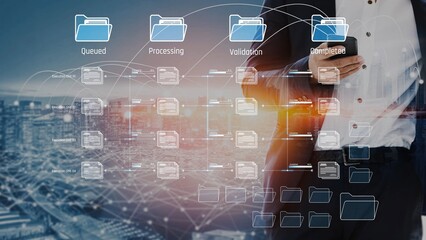 Task workflow system showing document progress through stages. Task tracking improves productivity, ensures visibility, task tracking supports planning, and task tracking manages status. Marrow