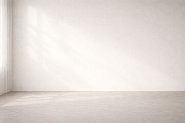 Fototapeta premium Minimal White Interior Background with Soft Window Light and Copy Space