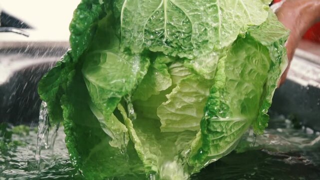 Washing Napa Cabbage for Kimchi