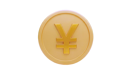 Gold coin with Yen symbol