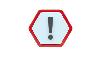 Hexagonal Warning Sign with Exclamation Mark