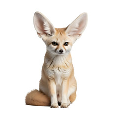 Cute fennec fox baby with very large ears sitting