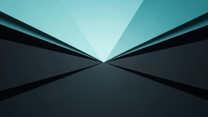 Modern abstract design with vibrant teal and dark shadows