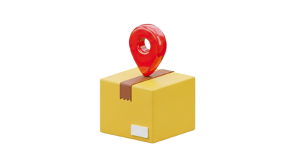 Shipping Package with Location Pin Icon