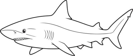 Obraz premium silhouette of clean vector of Lemon shark isolated on white background