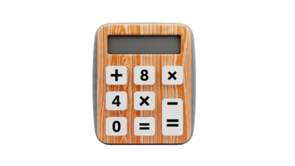 Wooden Style Calculator with Gray Edges