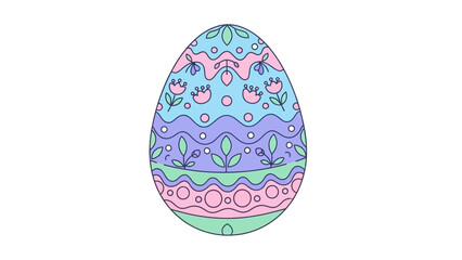 Fototapeta premium Colorful Easter egg with intricate floral and geometric patterns