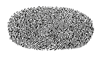 Identity security or personal data protection using biometric fingerprint technology on transparent background