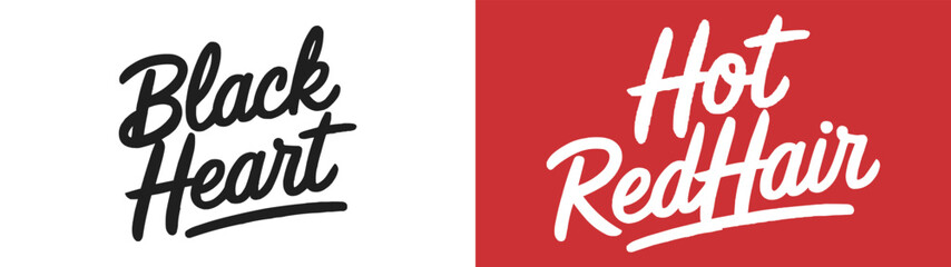 Collection of vintage script typography logos featuring contrasting color schemes for branding and design concepts © Vectyx