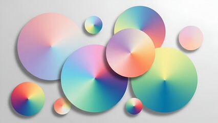 A group of gradient circles in a contemporary style creates a visually dynamic abstract composition.