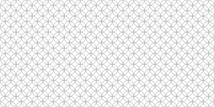 Seamless Interlocking Geometric Circles Pattern Background Grey White Design